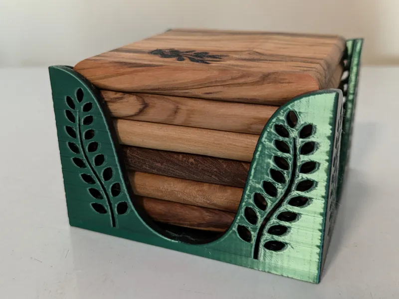 Square leafy coaster holder