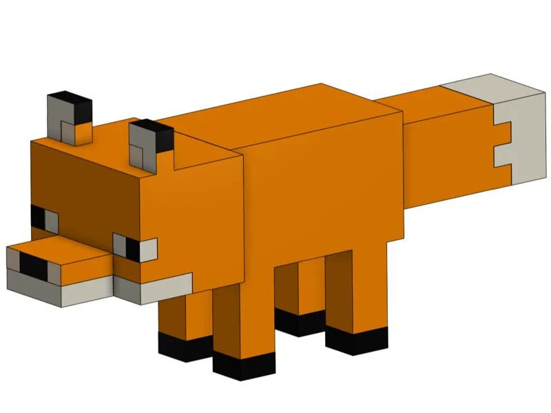 Cute Minecraft Fox (Moving Head)
