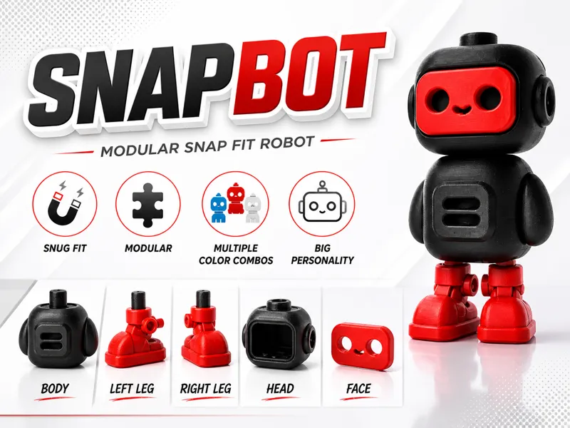 SnapBot – Modular Robot (Multi-Color, NO-AMS)