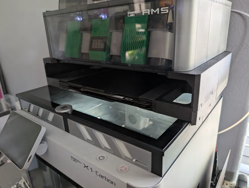 Vented Glass and AMS Riser with Plate Storage - Free 3D Print Model ...