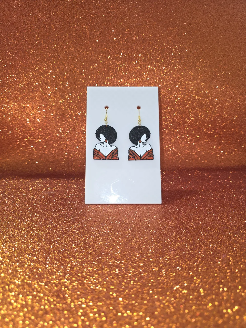 Woman beauty earrings view 2