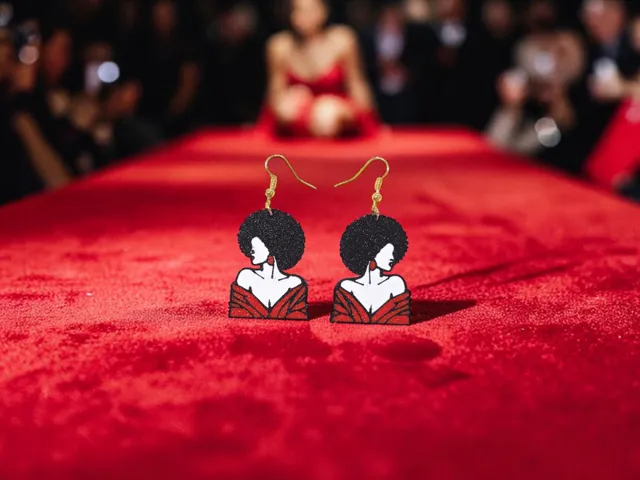 Woman beauty earrings