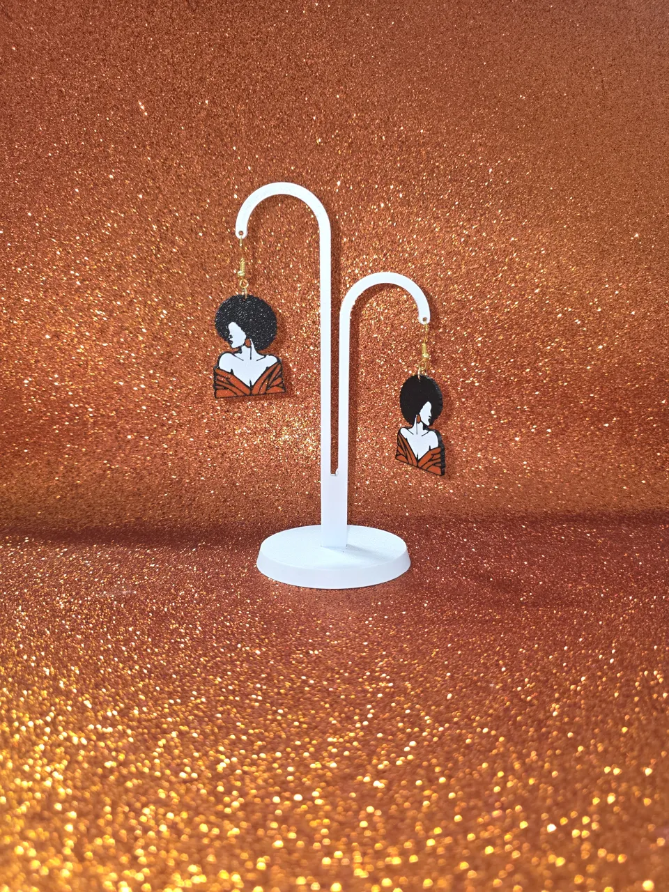 Woman beauty earrings view 3