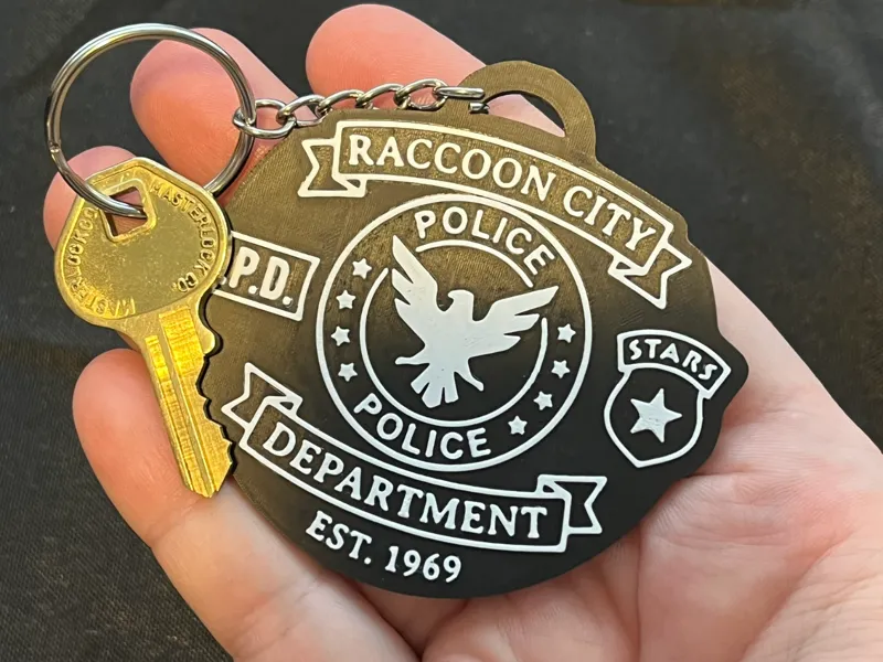 Raccoon City Keychain