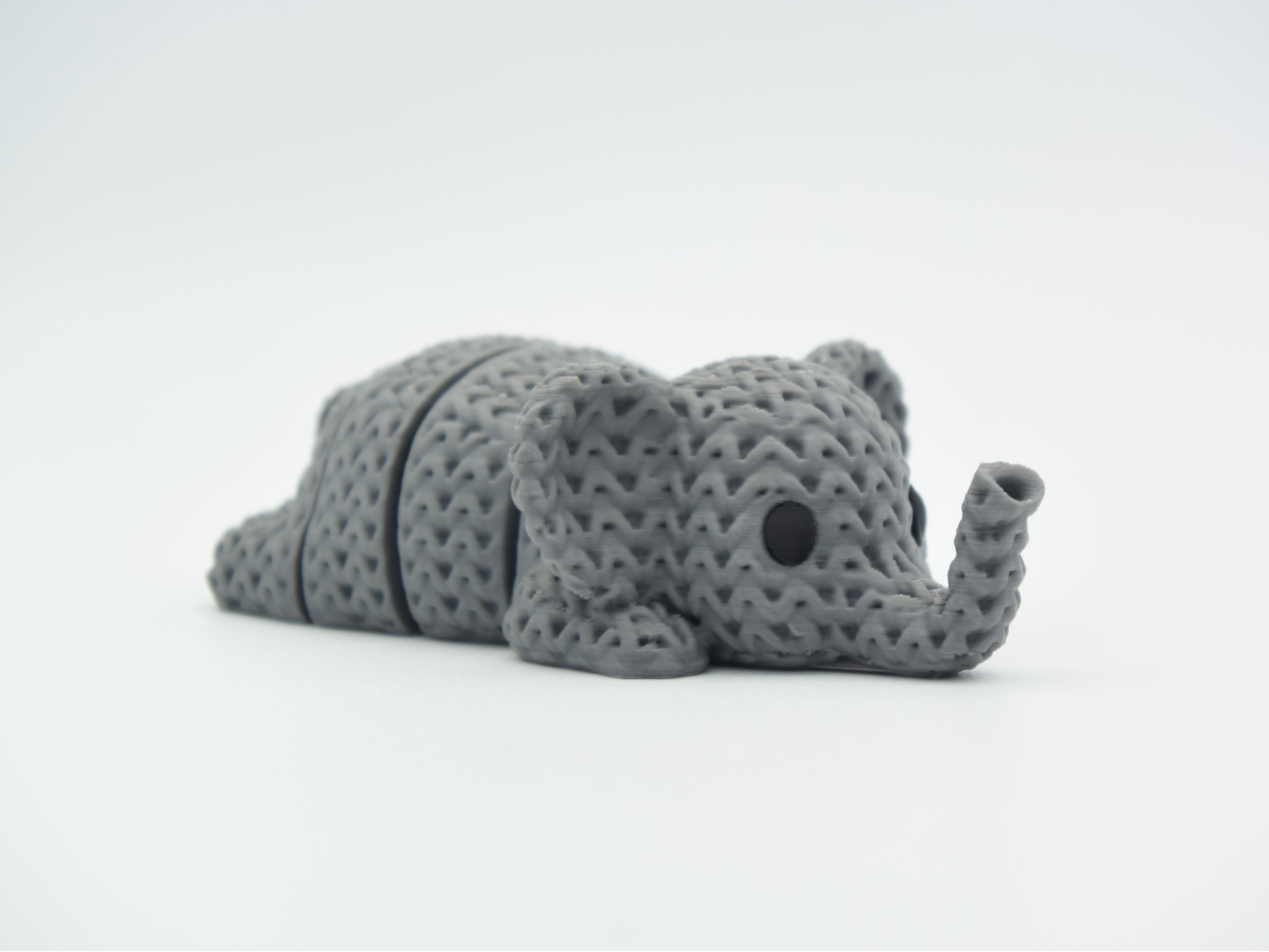 Knitted Articulated Elephant Flexi Keychain