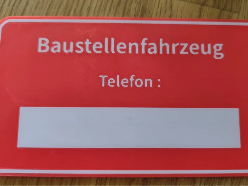 Schild Baustellenfahrzeug