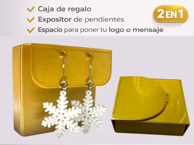 Caja plegable o expositor para pendientes