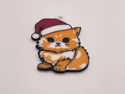 Christmas Cat Keychain