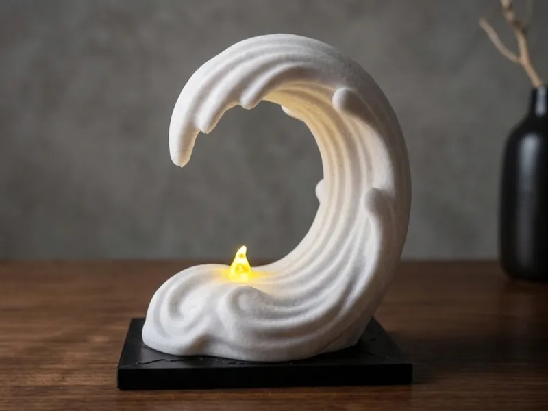 Elegante Wellen-Dekolampe für LED-Teelichter 
