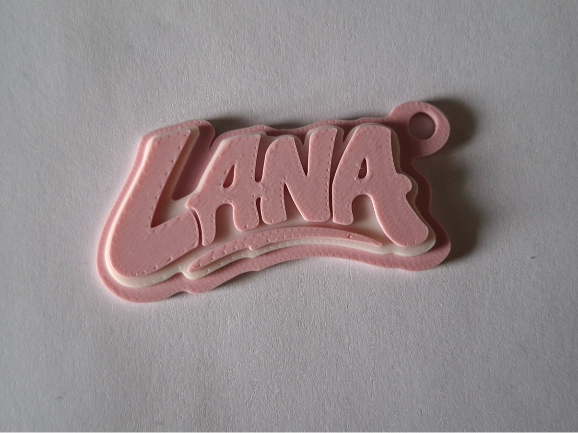 Schlüsselanhänger Lana – stylischer 3D-Druck Name