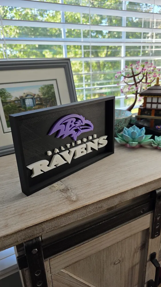 Baltimore Ravens Logo Display Sign Shadowbox - Free 3D Print Model ...