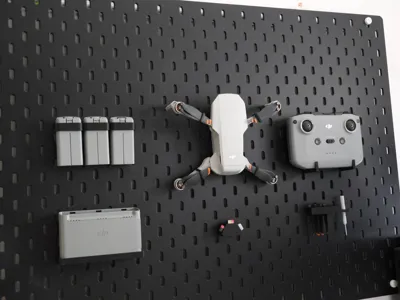 DJI Mini 2 Ikea Skadis Pegboard Display System