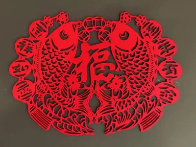 Spring Festival window decoration---“Good fortune and abundance year after year”
