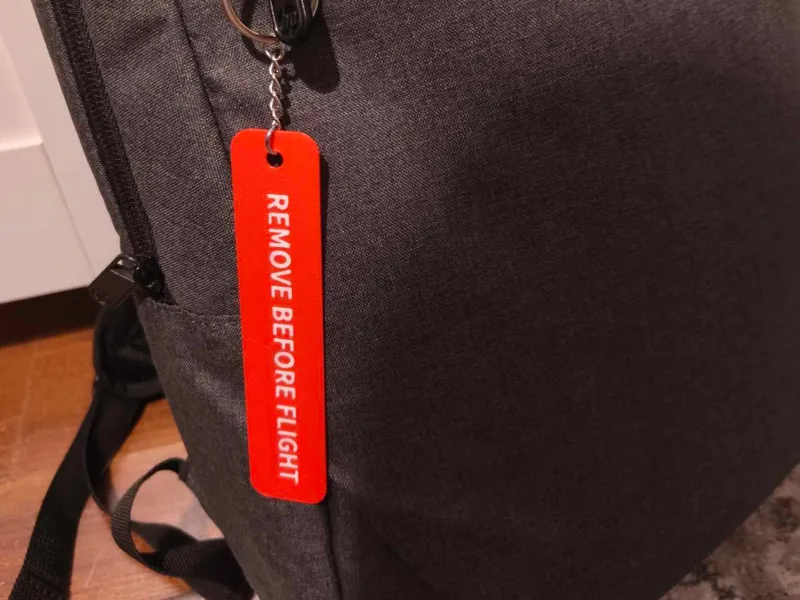 REMOVE BEFORE FLIGHT keychain