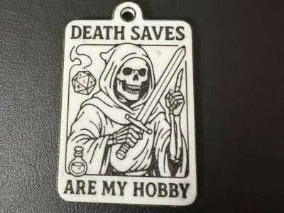 D&D Keychain - Death saves are my hobby