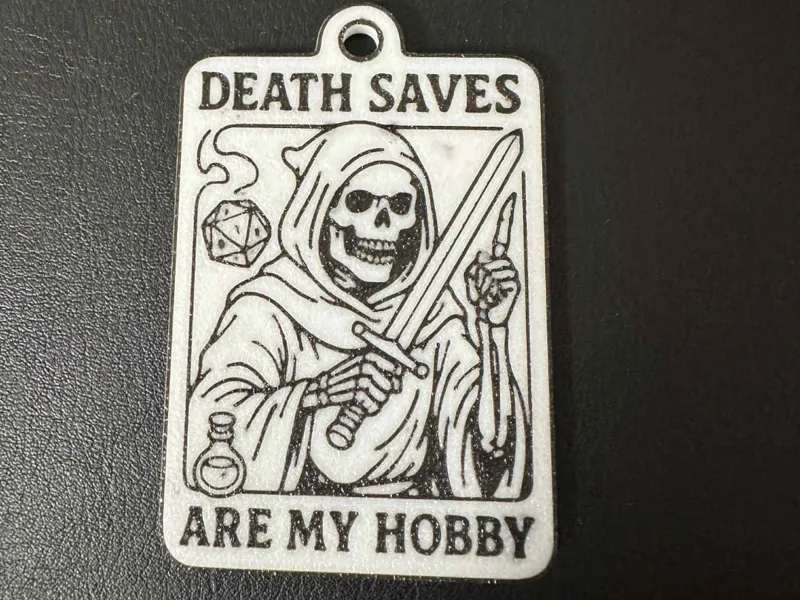 D&D Keychain - Death saves are my hobby