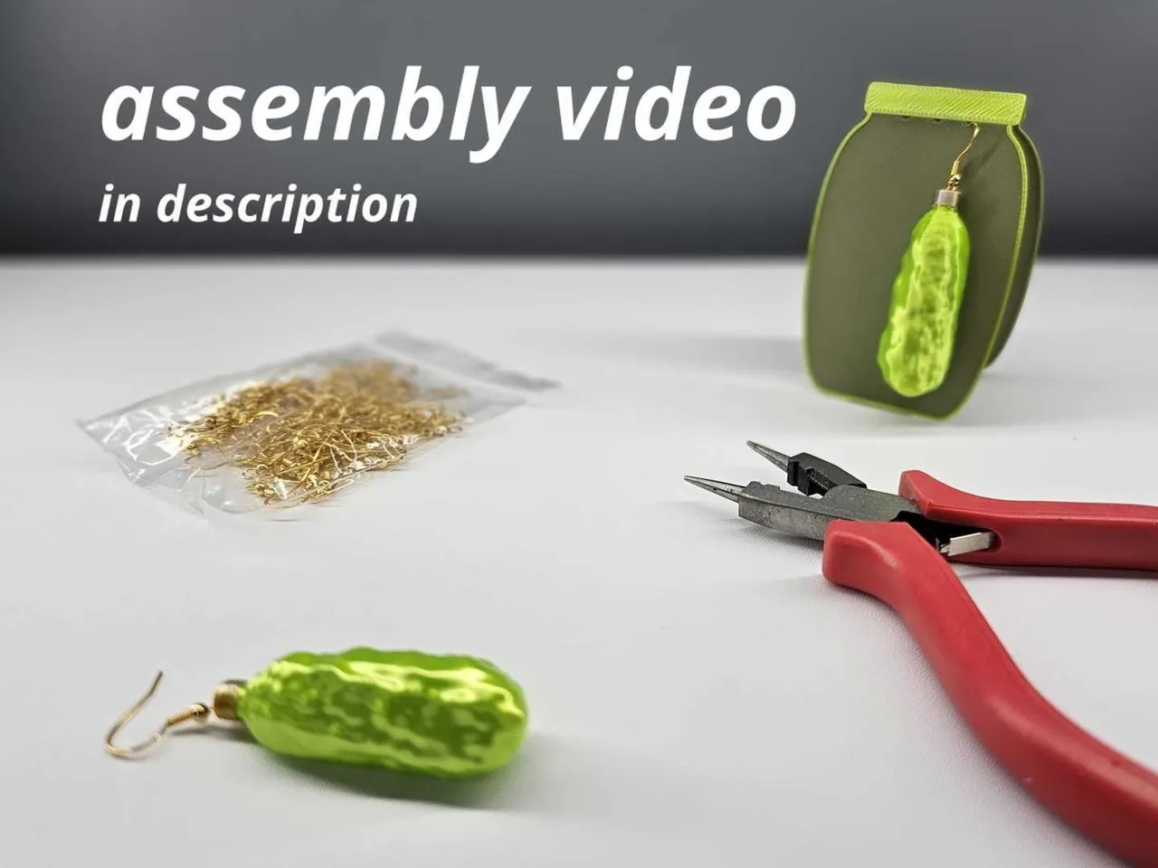 Christmas Pickle Ornament Charm | Earrings & Beads view 4