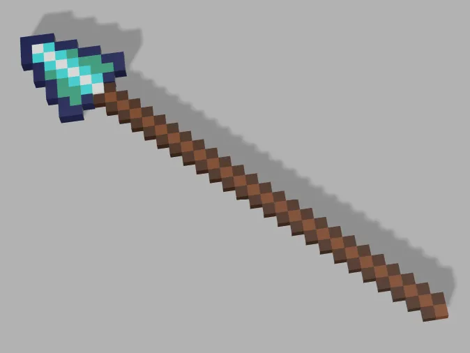 Minecraft Diamond Spear Weapon - Customizable