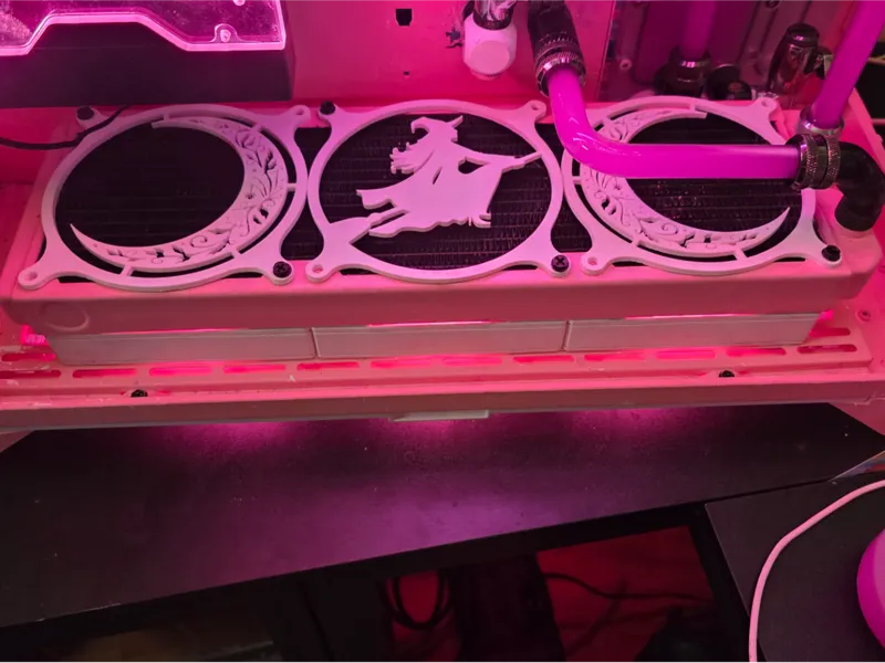 moon and witch themed 120mm fan grills