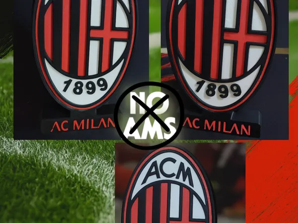 Logo AC Milan sur socle
