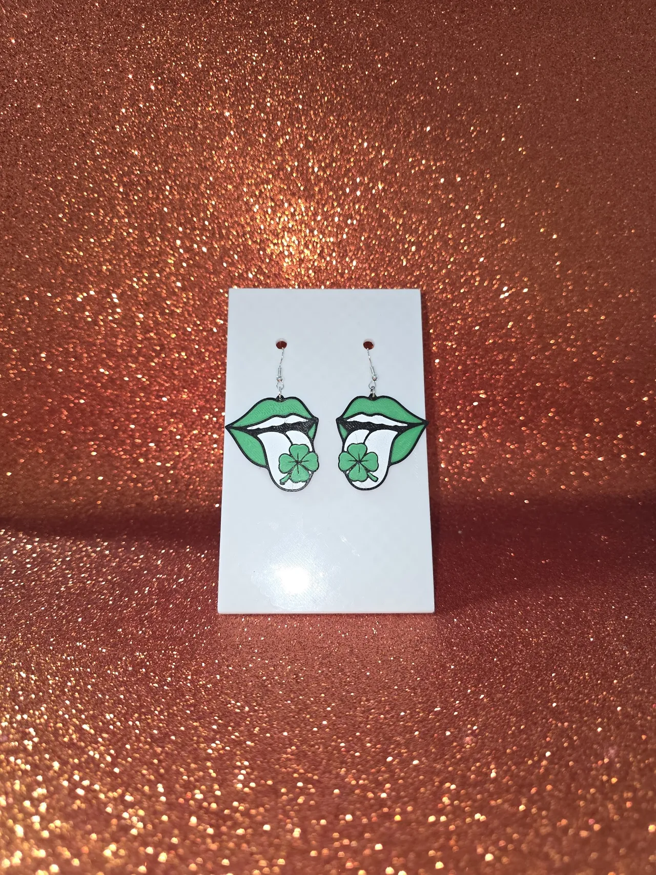 Happy San Patrick day earrings view 2