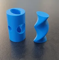 Cylinder with 2 large holes and 2 small holes
