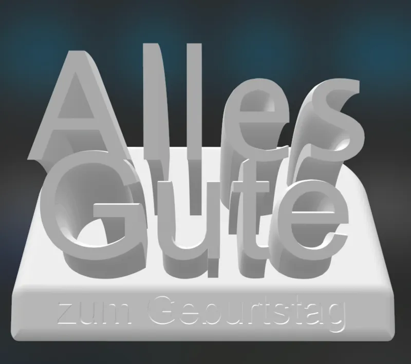 "Alles Gute zum Geburtstag" Schriftzug
