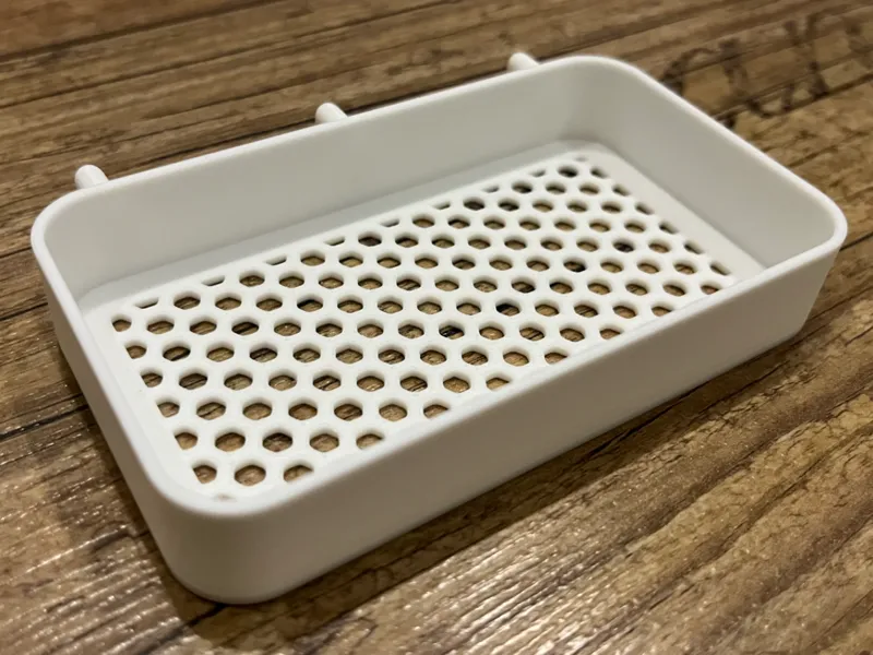 Skadis tray with honeycomb bottom, 105x60x18mm