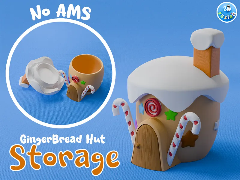 Cute Gingerbread House - Christmas Storage Box