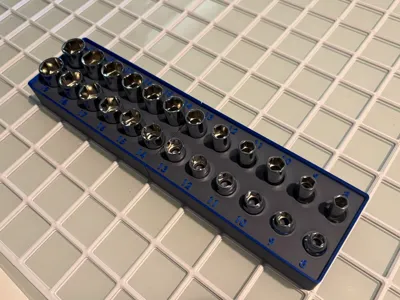 Icon Metric 3/8" Socket Gridfinity Holder, 2 Rows
