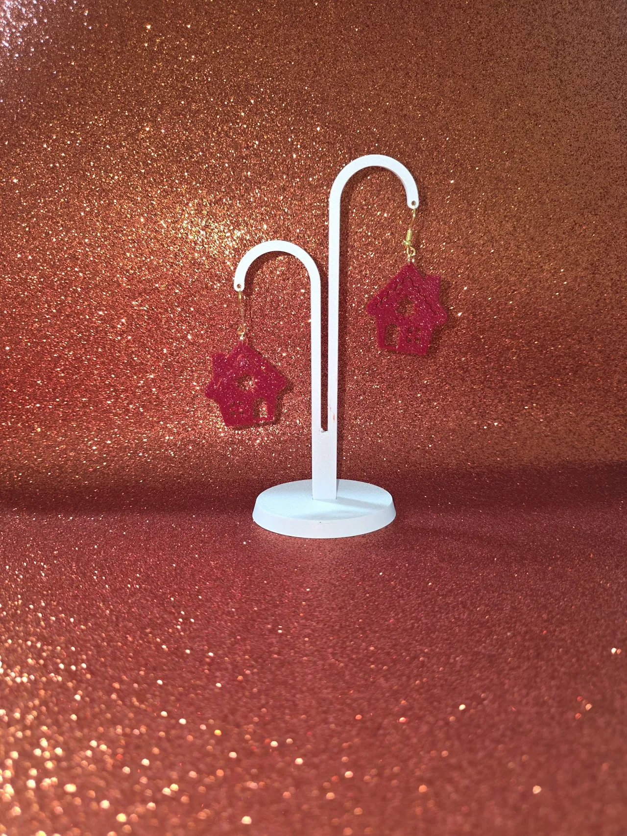 Christmas house earrings view 3