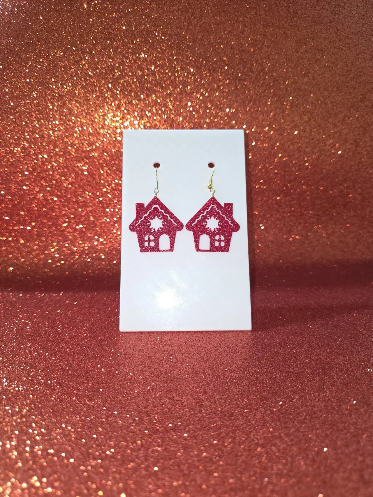 Christmas house earrings view 2