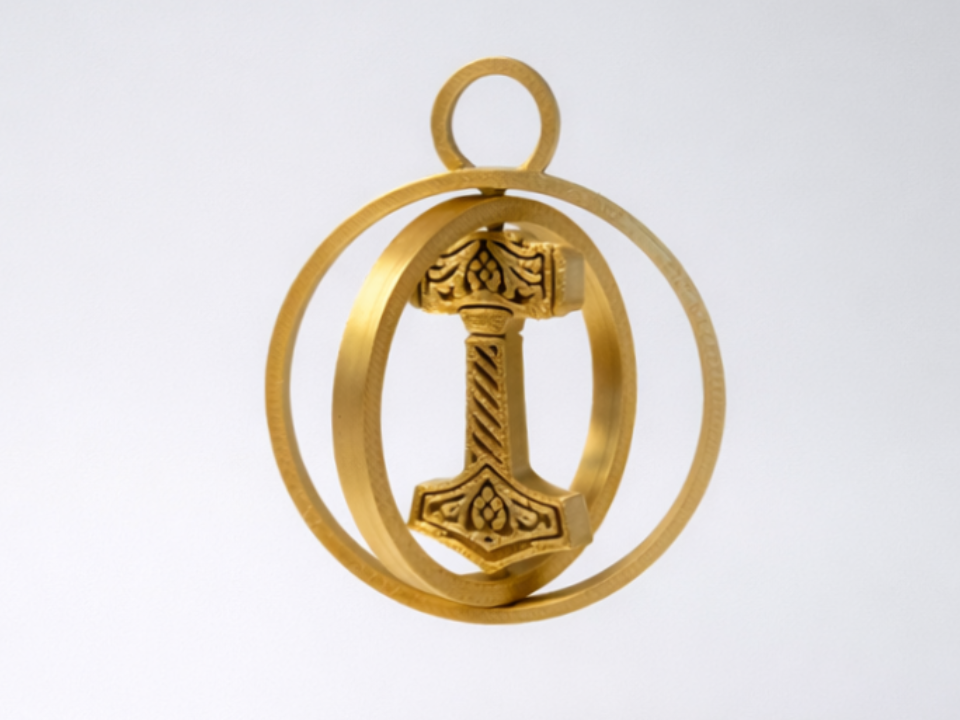 Thor Hammer Spinning Keychain (Double Spinner)