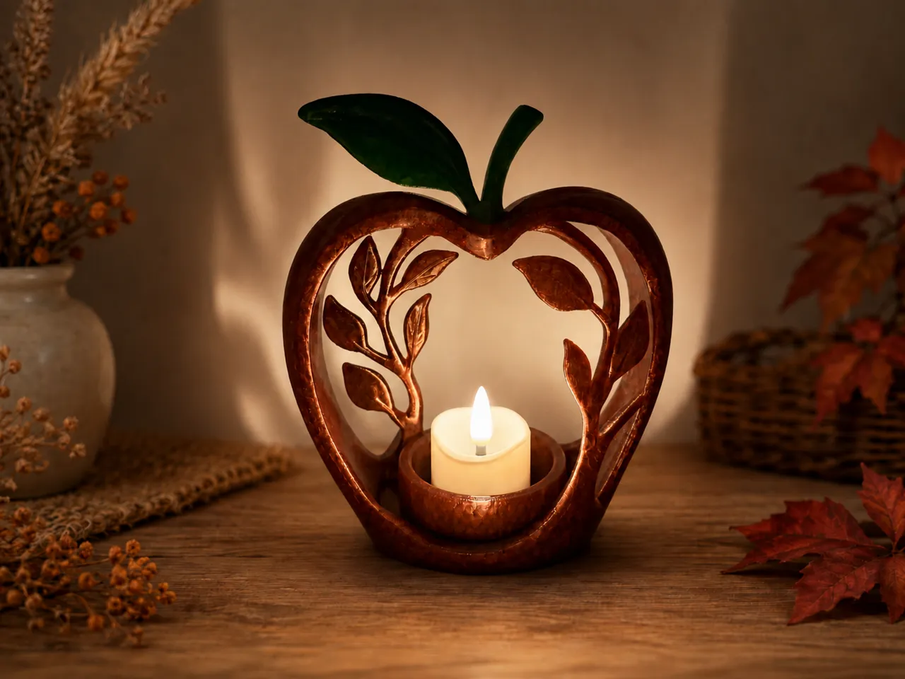 Harvest Glow - Apple Tealight Holder view 2