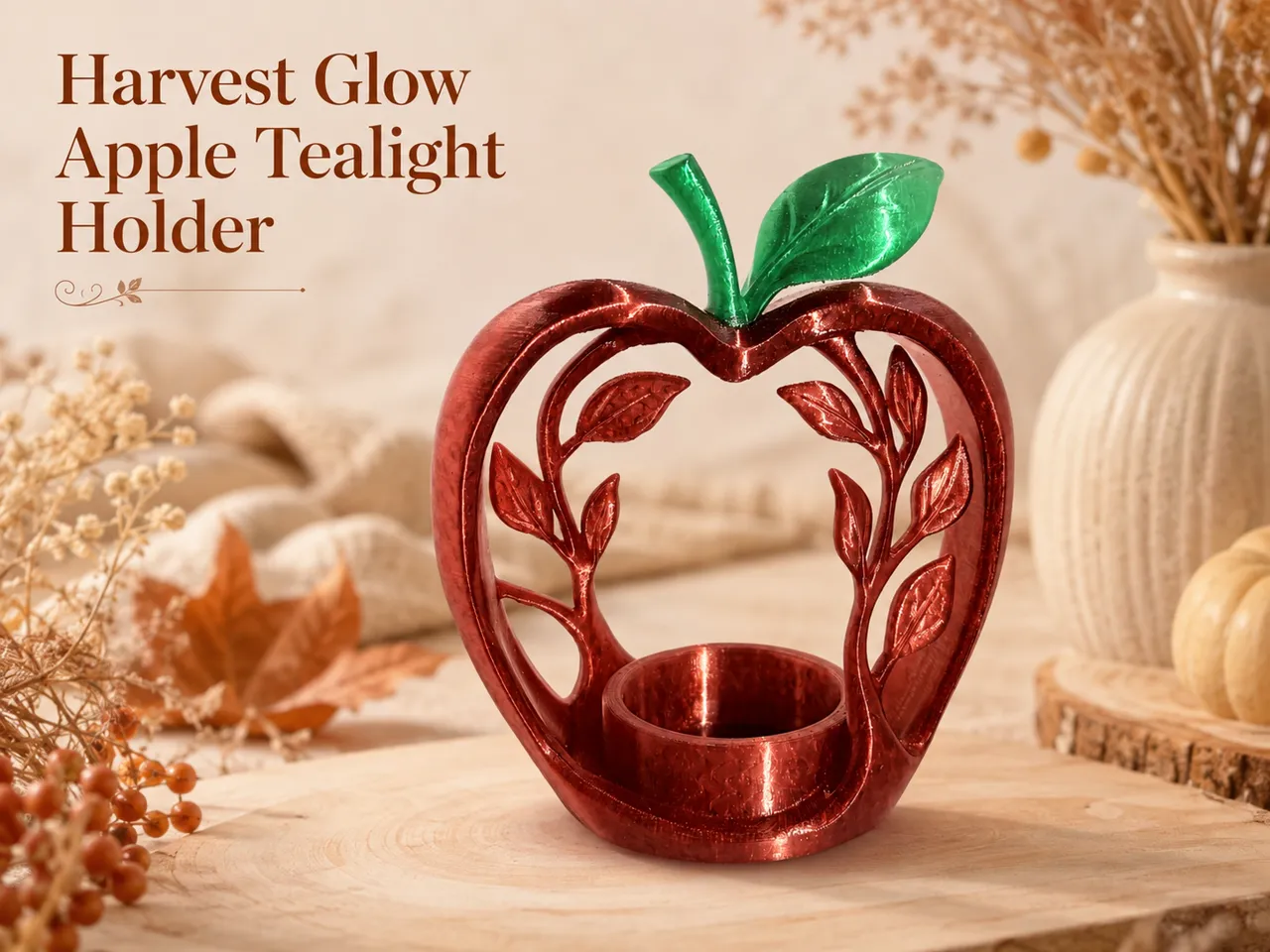 Harvest Glow - Apple Tealight Holder view 4