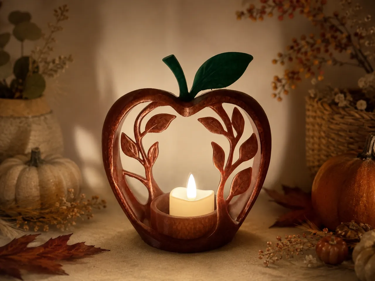 Harvest Glow - Apple Tealight Holder view 3
