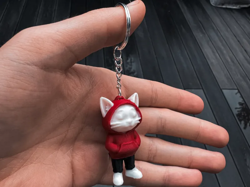 Chill Cat Guy Keychain