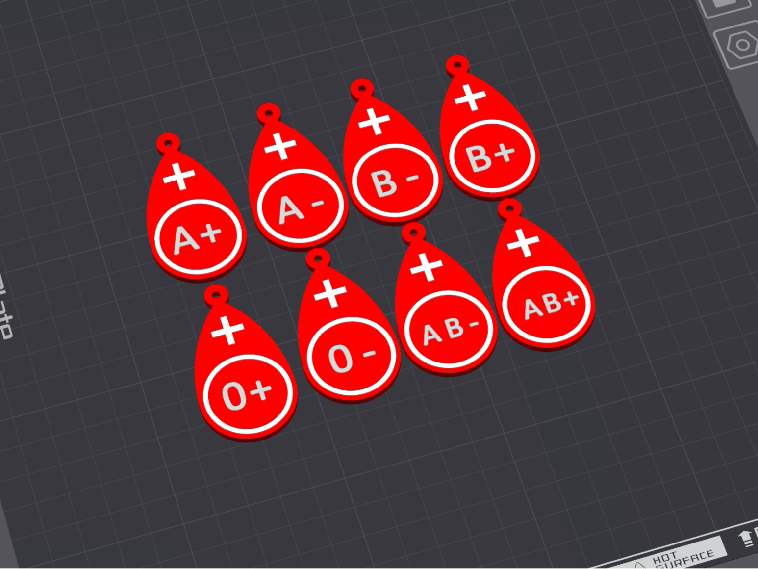 Blood Type Keychain Set (Medical ID)