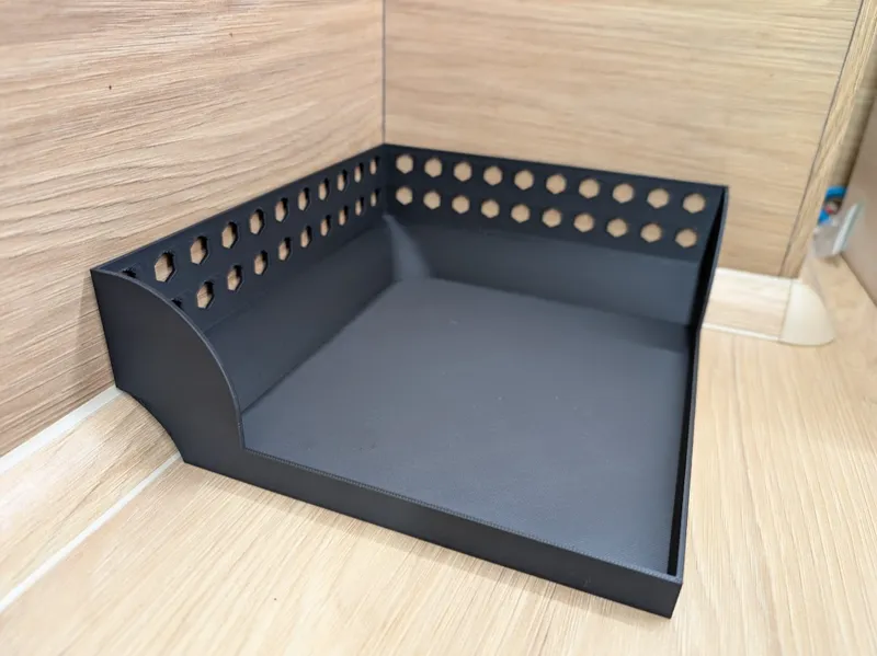 Corner Fitting Kitchen Tray with Curved Cutouts