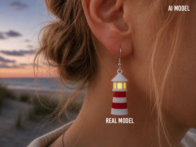 Tiny Glowing Lighthouse Earring, Pendant, Keychain