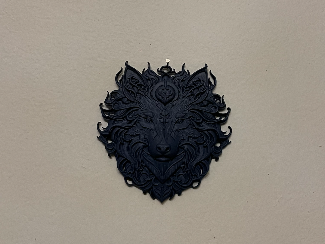 Ornamental Wolf wall art relief 