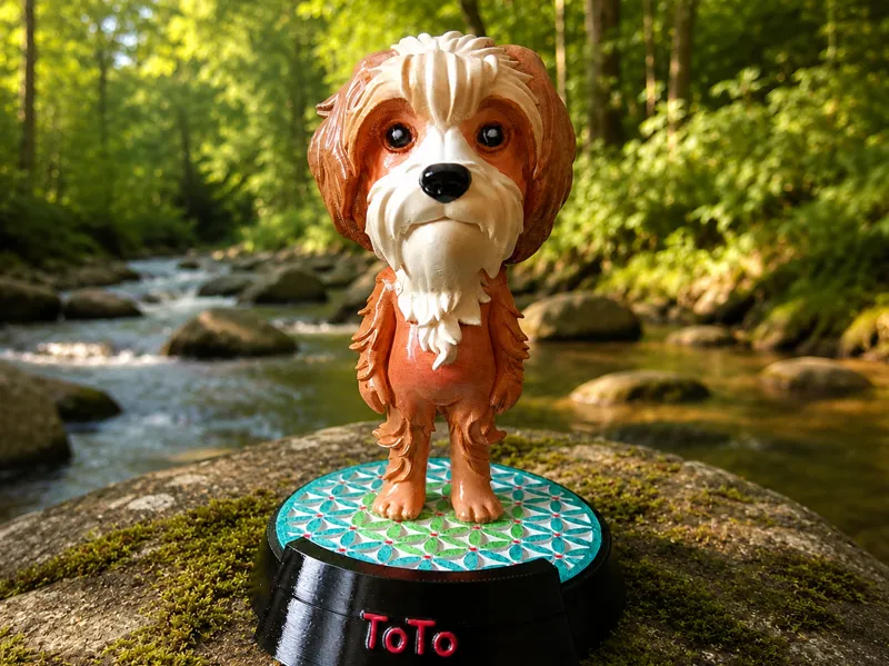 Personalized Dog Figurine with Custom Name Base