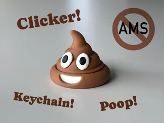Poop Emoji Fidget Clicker with Keychain