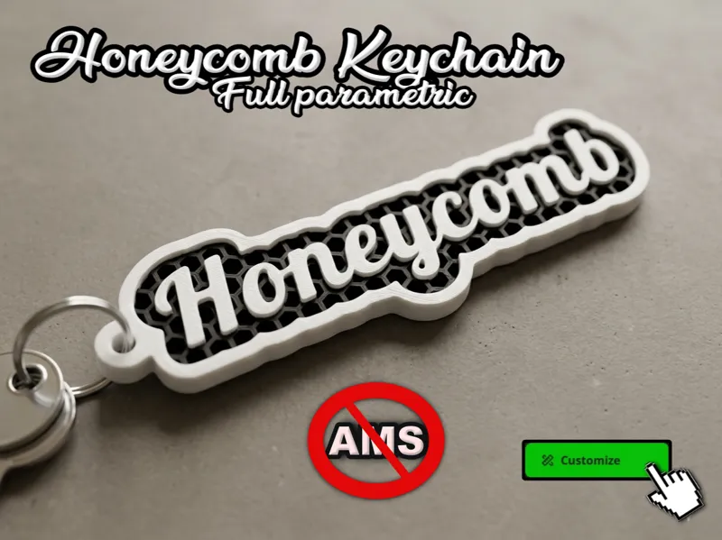 3LINE Honeycomb Keychain - AMS / NOAMS - Generator