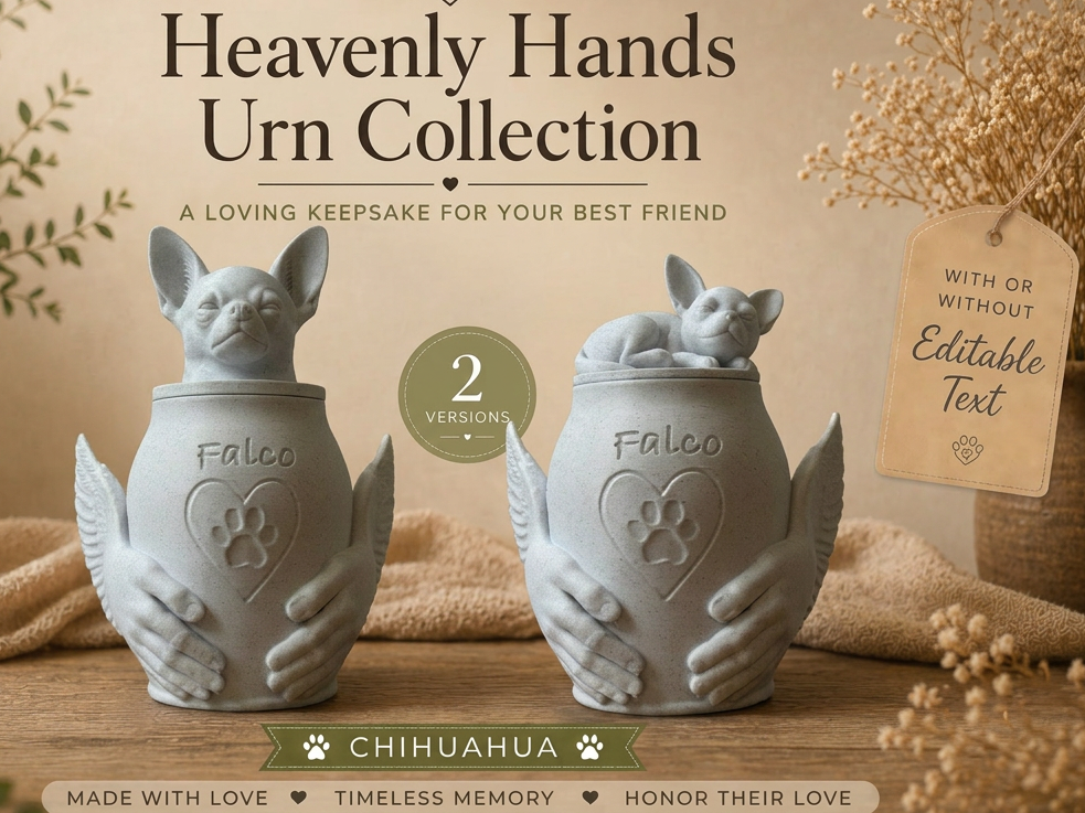 Chihuahua Heavenly Hands Urn Collection