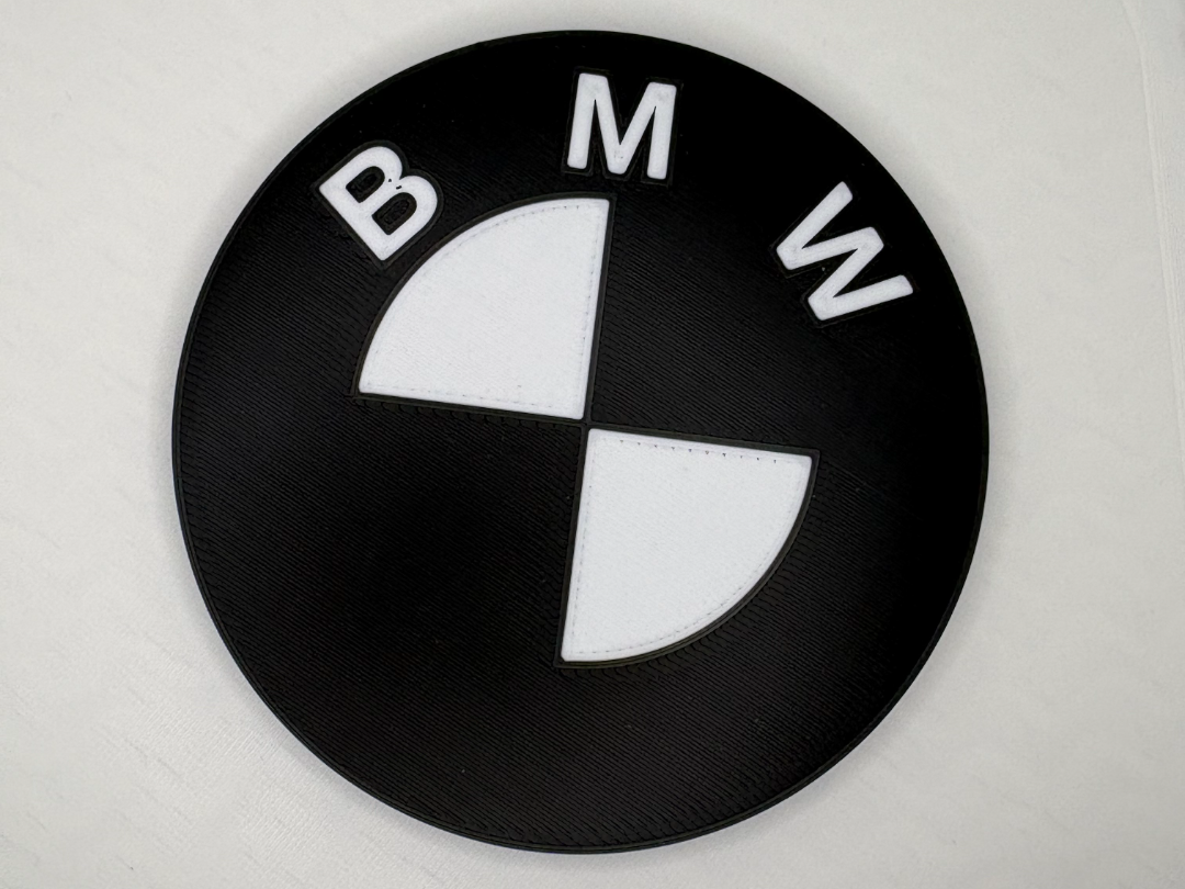 BMW coaster, black and white 