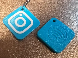 nfc instagram keychain for 25mm nfc tag Ntag215
