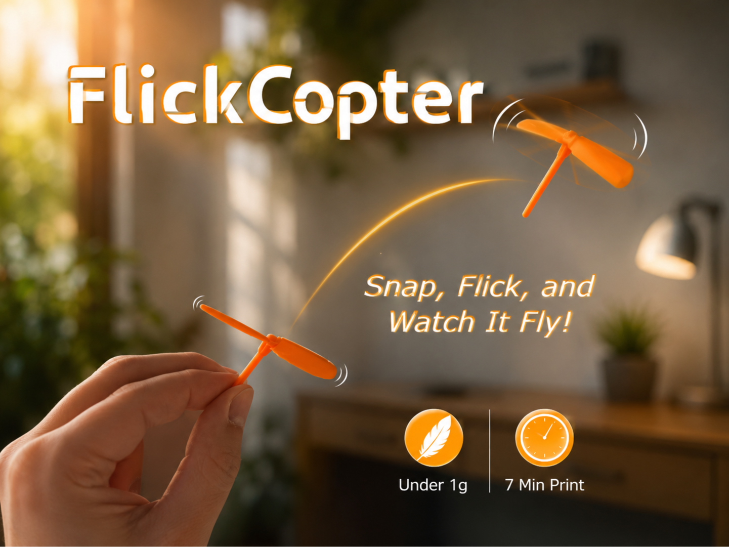 FlickCopter - Ultra-Light Flying Toy - 1
