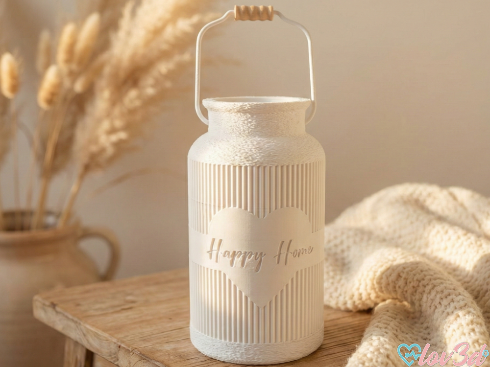 Rustic "Happy Home" Milk Can Decor