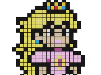 Princess Peach Pixel Puzzle